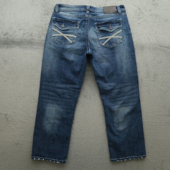 TK AXEL Jeans Mens Size 34x30 Blue Slim Bootcut Flex Denim Pants Flap Pockets - Picture 1 of 16